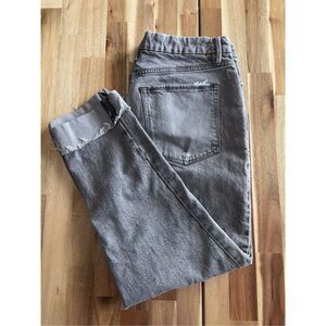 Good American Distressed High-Rise Straight Leg Jeans